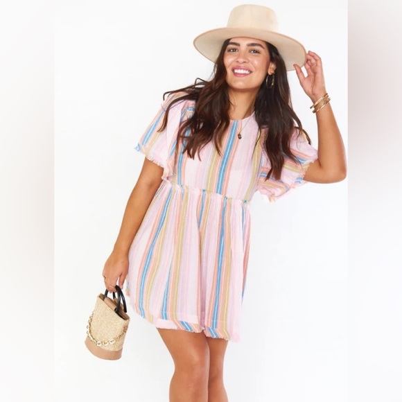 Show Me Your MuMu Dresses & Skirts - SHOW Me Your Mumu Brooms Paradise Stripe Mini Babydoll Dress Cotton Boho Retro